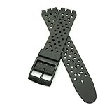 PERFIT Swatch Replacement 17mm Watch Band to fit Originals Collection + others (Wide - Black Perforated)
