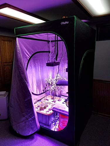 Ohuhu 48"x 48"x 80" Grow Tent with Observation Window & Tool Bag, Mylar Hydroponic Plant Growing Tent with Durable 600D Oxford Cover for Indoor Plant Growing, Gardening and Germination