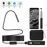Skybasic (Upgraded) WiFi Endoscope, Semi-rigid Wireless Borescope Inspection Camera 1200P HD Snake Camera for Android and IOS Smartphone, iPhone, Samsung, Tablet,16.5FT(5M)