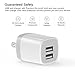 USB Wall Charger, Vogek 3.1A 2-Pack Dual Port USB Wall Charger Universal Power Adapter Compatible with Samsung Galaxy, LG, HTC, Moto, Kindle, MP3, Bluetooth Speaker Headset-White