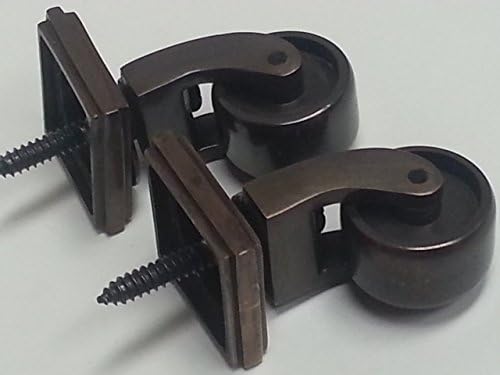 KNIGHTSBRANBNU2U 2X Small Antique Brass Castor Sockets, Square Shallow Castor Sockets, For Furniture Beds, Sofas Chairs Stools Etc