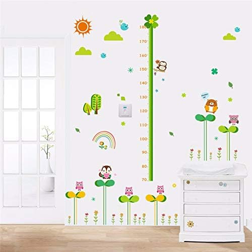 lxtmgzgf Cartoon Forest Nature Animals Height Measure Wall Stickers for Kids Rooms Children Height Growth Chart Wall Decals Poster Mural