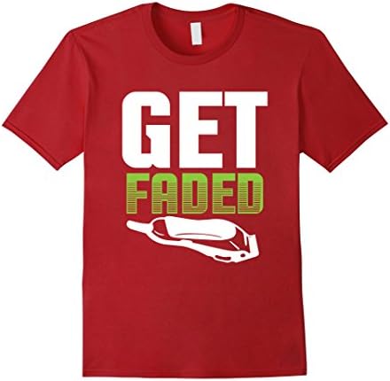 Mens Get Faded Barbers Razor T-Shirt XL Cranberry