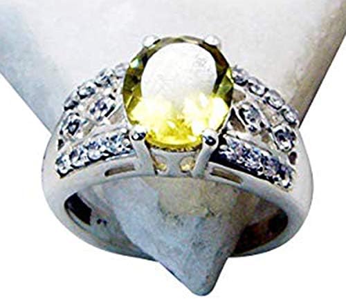 riyo Indian 925 Solid Sterling Silver Fascinating Natural Yellow Ring Gift