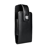 CASE123® MPS Classic TL Elite Premium Genuine Leather Vertical Swivel Belt Clip Holster for Apple iPhone 6 (4.7 in screen) - For use with Otterbox Commuter, Urban Armor Gear, and other iPhone 6 protective cases