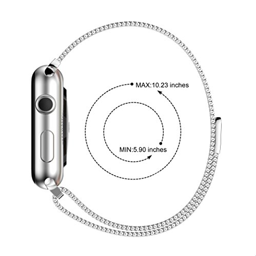 YaSpark Stainless Steel Mesh Milanese Loop with Adjustable Magnetic Closure Replacement Metal iWatch Band for Apple Watch Series 2 Series 1 Nike+ Sport and Edition 42mm Colorful