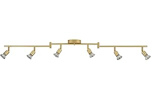 Globe Electric 57505 Payton 6-Light Foldable Track Lighting, Painted Brass