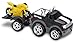 Kid Galaxy Squeezable Pull Back Ford F150 Pick Up Truck with Motorcycle and Trailer. Toddler Wind Up Vehicle Playset