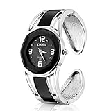 ELEOPTION ELEOPTION Bracelet Design Quartz Watch with Rhinestone Dial Stainless Steel Band Free women's Watch Box (XINHUA-Black)