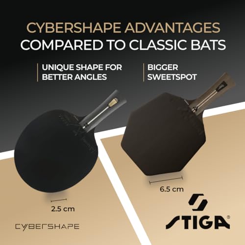 STIGA Cybershape Pro Carbon+ Table Tennis Racket 5 Star Hexagonal Shape Table Tennis Racket for Offensive Professional Players