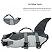 Queenmore Dog Life Jacket Ripstop Shark Dog Safety Vest Adjustable Preserver with High Buoyancy and Durable Rescue Handle for Small,Medium,Large Dogs, Grey Shark Small