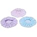 3 Pcs Mold Resistant Waterproof Lined Reusable Shower Cap 3 Colors With Polka Dots Double Layer Waterproof Design