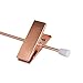 Amber Home 5 Pack Rose Copper Gold Metal Pants Hangers With Adjustable Clips for Skirts, Jeans, Trousers - Heavy Duty