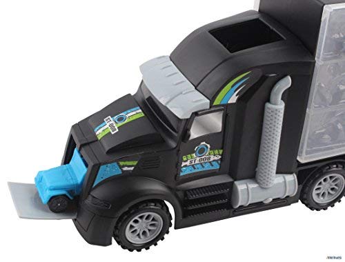 Memtes Dinosaur and Wild Life Animal Safari Car Carrier Transport Truck Toy (Includes 6 Dinosaurs 6 Animal, Jeep and Helicopter)