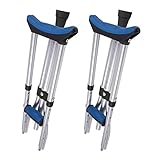 Carex Folding Crutches - Folding Aluminum Underarm Crutches - Lightweight, Great for Travel or Work, 2 Crutches Included, for 4'11" to 6'4" People