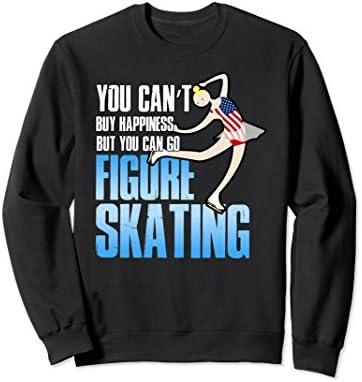 Unisex Ice Skating Sweatshirt Women Girls Figure Skater Gift Idea Small Black