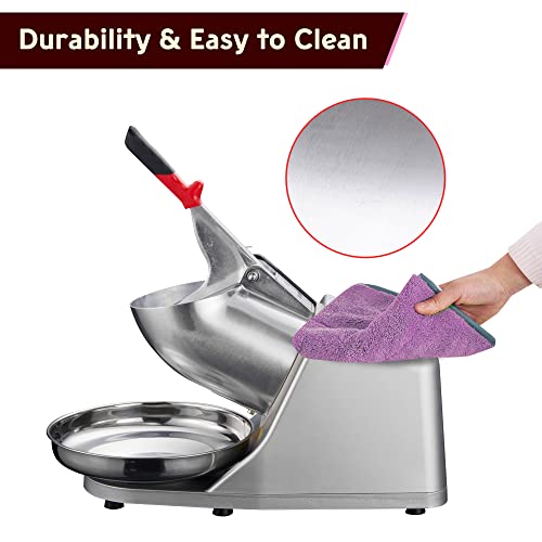 300W Electric Ice Shaver Machine Dual Blades Snow Cone Maker Shaving Crusher 143 lbs/hr