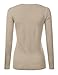 JJ Perfection Women's Simple V-Neck Pullover Soft Knit Sweater MELANGEKHAKI M