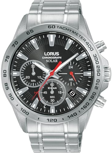 Orologio analogico al quarzo da uomo con bracciale in acciaio inossidabile, Argento - RZ501AX9