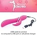 USB Rechargeable Vibrating Massager – NO LONGER LOOK FOR BATTERIES – 10 Speed Vibration Patterns & 7 Rotations, Dual Action, AND 100% WATER RESISTANT – The Secret Rabbit – by Blissful Secrets
