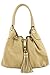Faux Calfskin Leather Tassel Drawstring Hobo Bag