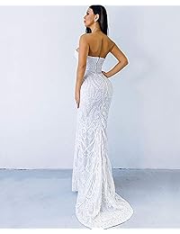 Miss ord - Maxi vestido sin tirantes con lentejuelas para fiesta de noche