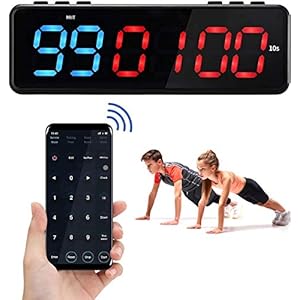 4YANG Fitness Training Timer, Magnetische Interval Timer met Bluetooth APP Control, Wall Gym Timer met 11 Timing Modes…