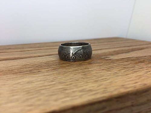 1974 John F Kennedy Half Dollar Coin Ring Jewelry Sealed for Protection Wedding Band Ring with Patina -CR10