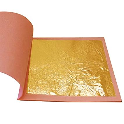 Dekoratives Blattgold, essbar, einzelne Blätter, 24 kt, 8 x 8 cm, 25 Blatt