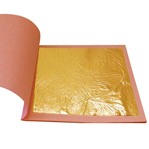 Pro Supplies Edible/Decorative Gold Leaf Loose Sheet Booklet - 24 Carat - 8CM X 8CM - 25 Sheets