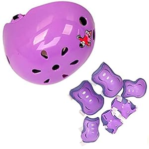 QUUPY 7 STKS Kids Outdoor Sport Beschermende Gear (Helm Knie & Elleboog Pads en Polsbeschermers) voor Roller Scooter…