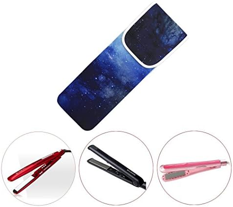 Wanty Water-Resistant Neoprene Curling Iron Holder Flat Iron Curling Wand Travel Cover Case Bag - Flat Iron Travel Pouch - Hair Straighteners Case with Fastener (Blue Sky)
