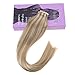 VeSunny Tape in Human Hair Extensions Blonde #18/613 Silky Straight Blonde Highlights Tape in Extensions Remy Brazilian Human Hair 20 Pcs/50G