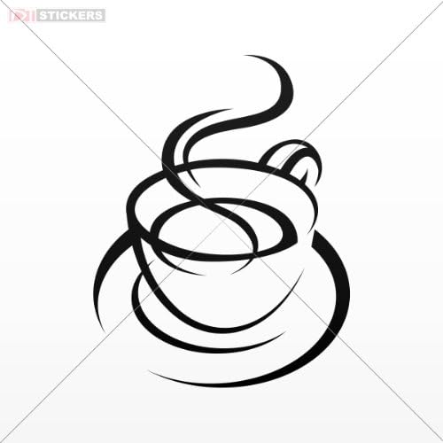 Decal Fresh Coffee Shop Inside Wall Art Decor Doors Garage Size: 5 X 3.9 Inches Black