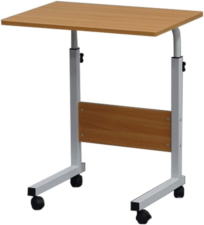 Ssline Mobile Snack Chair Side Table Portable Rolling Laptop Computer Desk On Wheels U Shaped Breakfast Tv Tray Coffee End Table Height Adjustable From 26 77 To 33 86 Wood Metal Black Kitchen