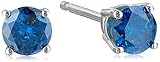 Blue Diamond 14k White Gold Stud Earrings