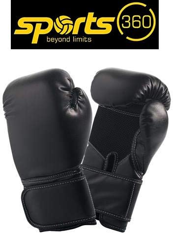 S360 Black Training Boxing Gloves 10OZ