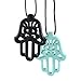 Bumkins Nixi Hamsa Silicone Pendant Teething Necklace, Turquoise