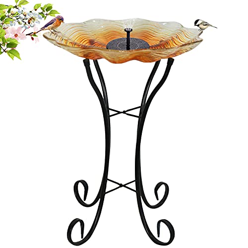 Grateful Gnome Bird Baths for Outdoors Patio Garden Backyard Hand