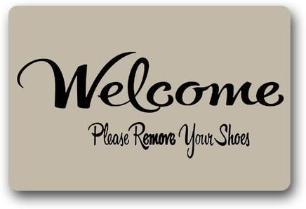 Rdsfhsp Creative Cushion Welcome Please Remove Your Shoes Indoor/Outdoor Doormat Non-slip Durable Heat-resisting Cusion Pet Love Rug Appropriate Size 23.6x15.7 Inch