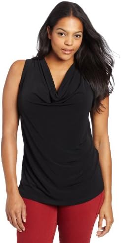 Calvin Klein Women's Plus-Size Solid Cowl-Neck Blouse