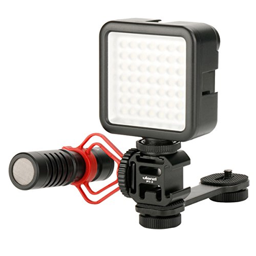 Triple Cold Shoe Mount Gimbal Extension Bracket, Universal Mic Stand and Light Mount Plate Adapter for Zhiyun Smooth 4/Smooth Q/DJI OSMO Mobile 2/Feiyu Vimble 2 Gimbal Stabilizer Accessories