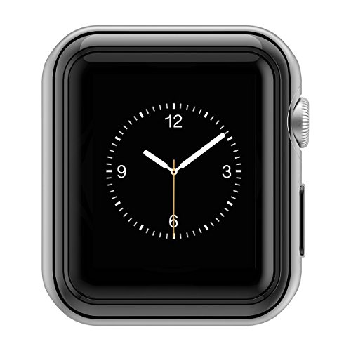 Applied to Apple Watch Case,FOLOME Plated TPU Scratch-Resistant Flexible Electroplate Case Slim Lightweight Protective Bumper Cover Case Fit Watch Series 3 / Series 2 (Black, 38mm Size Case)