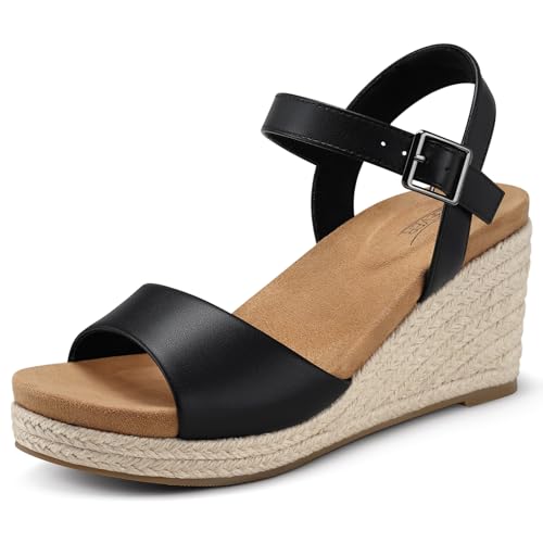 SHIBEVER Women's Wedge Sandals Comfortable: Dressy Platform Espadrilles at Amazon