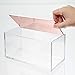 mDesign Large Plastic Cosmetic Storage Box with Decorative Hinged Lid - Organizer Container for Vanity, Countertop, or Cabinet - Holds Lipstick, Lip Gloss, Blush, Concealer, Jewelry - Clear/Rose Gold