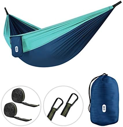 Zenph Camping Hammock - Lightweight Nylon Portable Single Hammock, Best Parachute Hammock for Backpacking, Camping, Travel, Beach, Yard. 106"(L) x 55"(W)