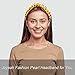 Joyeah 4 Pcs Pearls Headbands, Satin Fabric knotted headband with pearls, Topknot Headband Vintage Wide Hair Band Fashion Hair Accessories for Women and Girls