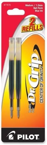 Wholesale CASE of 25 - Pilot Dr. Grip Center of Gravity Pen Refill-Refill For Dr. Grip Center of Gravity Pen, Med, 2/PK, Blue by PIL