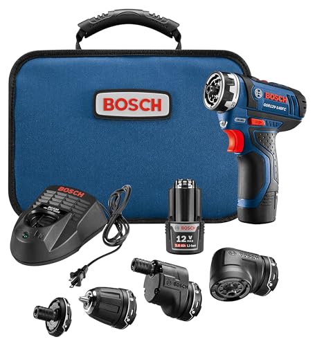 BOSCH GSR12V-140FCB22 12V Max Drill/Driver, Flexiclick, 2 Batteries