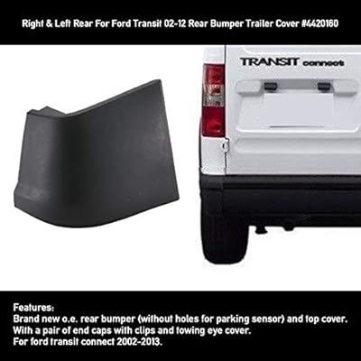 FORD TRANSIT CONNECT REAR BUMPER CORNER END CAPS WITH CLIPS PAIR LEFT/&RIGHT SIDE